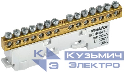 Шина L "фаза" неизол. на универс. держ. 6х9-14-Ср TEKFOR IEK TF-NN10-14-DL-K03