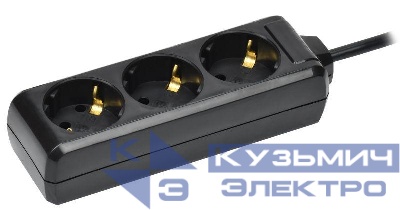 Удлинитель 3х1.5м с заземл. 16А IP20 У03 250В ПВС 3х1 черн. IEK WYP10-16-03-01-Z-K02