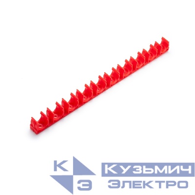 Гребенка из клипс для сантехнических труб для монтажных пистолетов (16 мм, красный, 10 мест, 10 шт/уп)