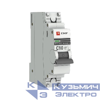 Выключатель автоматический модульный 1п C 10А 6кА ВА 47-63 DC PROxima EKF mcb4763-DC-1-10C-pro