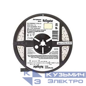Лента светодиодная 71 414 NLS-5050WW30-7.2 IP20 12B R5 7.2Вт/м (уп.5м) Navigator 71414