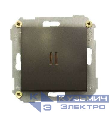 Выключатель 1-кл. СП Simon 34 10А IP20 с подсветкой механизм графит Simon 34104-038