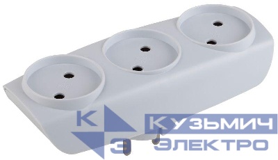 Разветвитель 3-м без заземл. 16А IP20 SP-3-W бел. Эра C0045527
