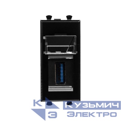 Розетка USB 3.0 1мод. Avanti "Черный квадрат" тип А-А модульная DKC 4402301
