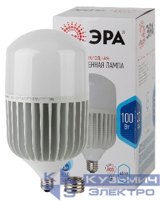 Лампа светодиодная высокомощная STD LED POWER T160-100W-4000-E27/E40 100Вт T160 колокол 4000К нейтр. бел. E27/E40 (переходник в компл.) 8000лм Эра Б0032089