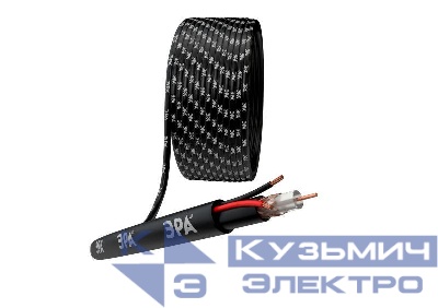 Кабель для аналогового видеонаблюдения K-0.5-PE КВК-П-2+2х0.5кв.мм 200м черн. Эра Б0052733