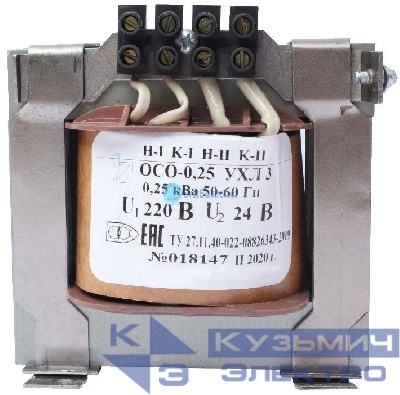 Трансформатор ОСО-0.25 УХЛ3 220/24. IP00 Электротехник ET003491