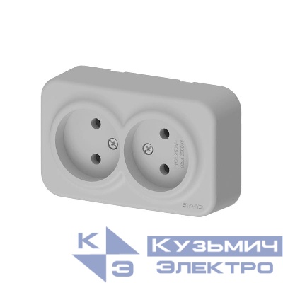 Розетка 2-м СП ARIA 16А IP20 без заземл. сер. ARVIA 25 22 1000 908