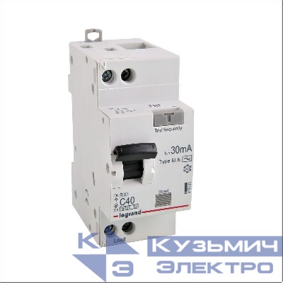 Выключатель автоматический дифференциального тока 2п (1P+N) C 40А 30мА тип AC 6кА RX3 ИЭК Leg 419403