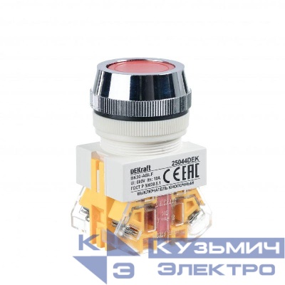 Выключатель кнопочный ABLF ВК-30 d30мм 220В красн. DEKraft 25044DEK