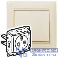 Розетка телевизионная оконечная TV/FM/SAT СП Valena 10дБ механизм сл. кость (DIY-упак.) IEK 695619