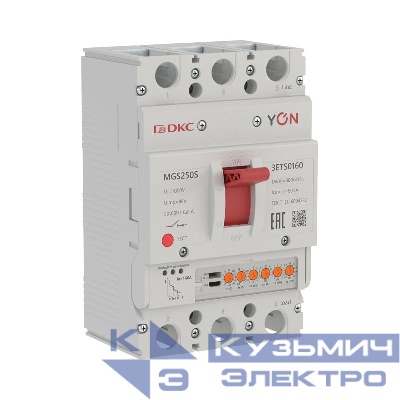 Выключатель автоматический 3п 63-160А 50кА MGS250S с электронным расцепителем ETS в литом корпусе YON MGS250S-3ETS0160