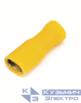Наконечник изол. "розетка" 2.5-6кв.мм А=6.3х0.8мм желт. (уп.50шт) DKC 2C02TP