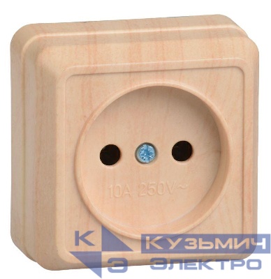 Розетка 1-м ОП Октава 10А IP20 без заземл. сосна GENERICA ERO10-K03-10-DC