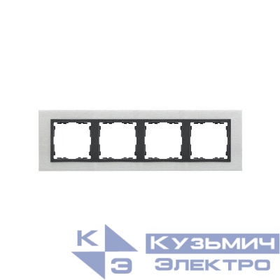 Рамка 4-м Simon82 Nature матов. сталь/графит (метал.) Simon 82847-31