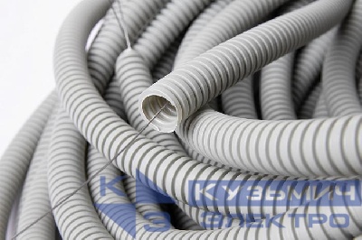 Труба гибкая ПВХ гофрированная легкая d20мм L500 с протяжкой RAL7035 OBO 6835817