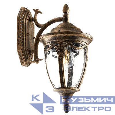 Светильник PL681 60Вт IP44 230В садово-парковый на стену вниз черн. зол. FERON 11692