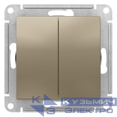 Переключатель перекрестный 2-кл. AtlasDesign 2хсх.7 10АХ механизм шампань SE ATN000573