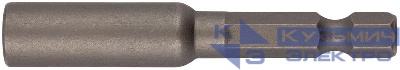 Адаптер для бит магнитный фиксатор цельнометаллический CrV сталь 60мм FIT 57616