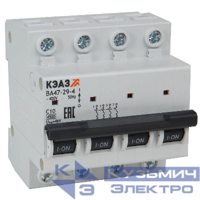 Выключатель автоматический модульный ВА47-29-4C25-УХЛ3 (4.5кА) КЭАЗ 318334