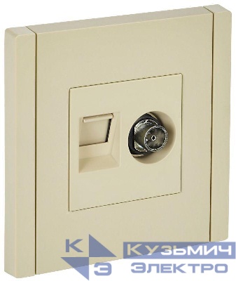 Розетка 2-м TV+RJ45 кат.6 FORTE&PIANO FP437 ваниль IEK FP-AK20-2-K10