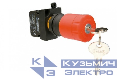 Кнопка аварийная с ключем (1НЗ) (CP) EMAS CP200EA30