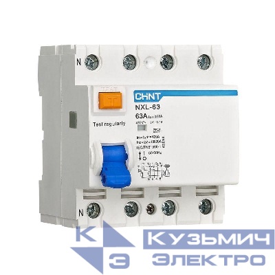 Выключатель дифференциального тока (УЗО) 4п 32А 30мА тип AC AX NXL-63 6кА (R) CHINT 400237