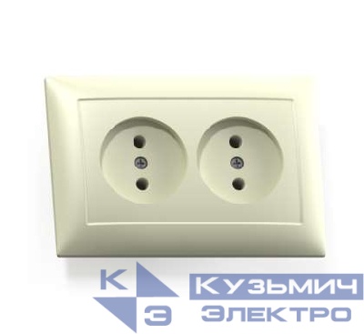 Розетка 2-м СП Селена РС16-371 16А IP20 сл. кость Кунцево 8147