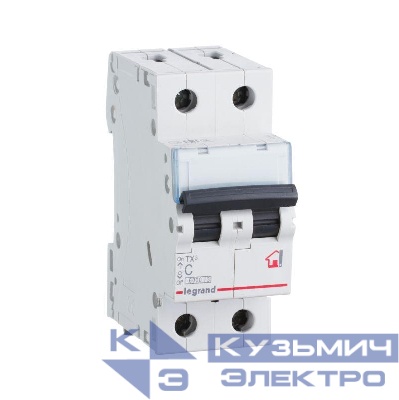 Выключатель автоматический модульный 2п C 50А 6кА TX3 6000 2мод. 230/400В Leg 404047