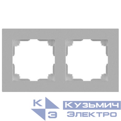 Рамка 2-м СП Accent 6-502-03 алюм. Intro Б0063755