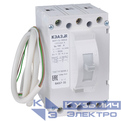 Выключатель автоматический 3п 16А 400Im 40кА ВА57-31-331810 УХЛ3 690В AC НР=230В AC/220В DC КЭАЗ 108419