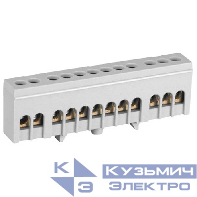 Шина L фаза в изолированном корпусе на DIN-рейку ШНИ-6х9-12-Д сер. NO-224-108 Эра Б0062946