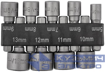 Набор усиленных головок CrV 9шт (5-13мм) FIT 57915
