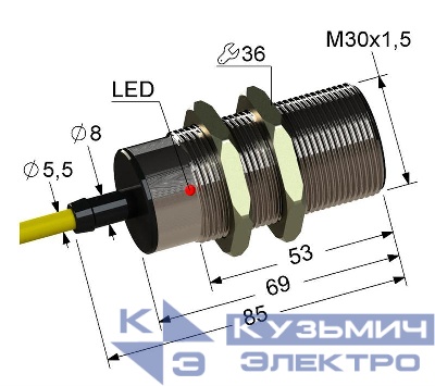 Выключатель бесконтактный PS2-30M85-10B84-Z (ВБ2.30М.85.10.8.4.Z) МЕГА-К A8010-02838391