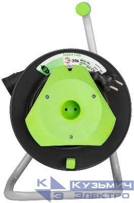 Удлинитель на пластик. катушке 1х40м без заземл. GAZ-2x1-40m Greenline ПВС 2х1 Эра Б0065109