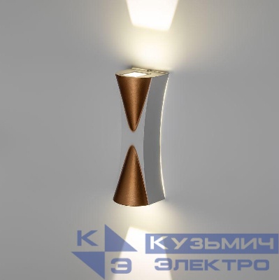 Светильник светодиодный WL43 WH+GD 6Вт 3500К для интерьера/фасадов IP54 бел./зол. Эра Б0054423