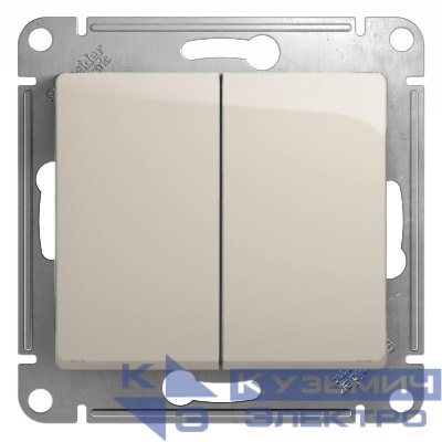 Выключатель 2-кл. СП Glossa 10А IP20 (сх. 5) 10AX механизм молочн. SE GSL000951