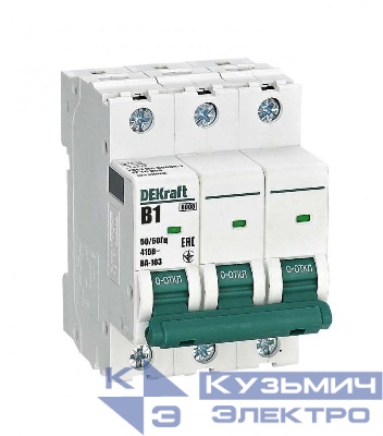 Выключатель автоматический модульный 3п B 1А 6кА ВА-103 DEKraft 12232DEK