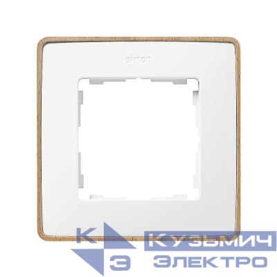 Рамка 1-м Simon82 Detail дерево/бел. (100% Бук) Simon 8201610-270