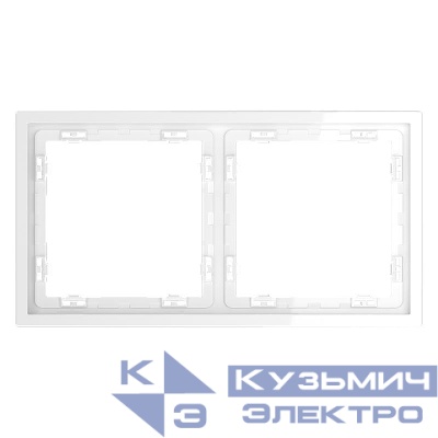 Рамка 2-м S70 пластик. бел. глянцевый Voltum VLS100201