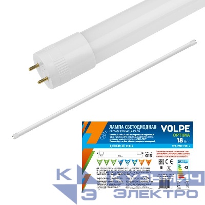 Лампа светодиодная Optima LED-T8-24W/DW/G13/FR/FIX/O 24Вт матовая 6500К холод. бел. G13 неповорот. (упак. рукав) Volpe UL-00003087