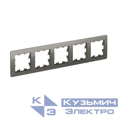 Рамка 5-м AtlasDesign Air сталь/дым. черн. SE ATN220905