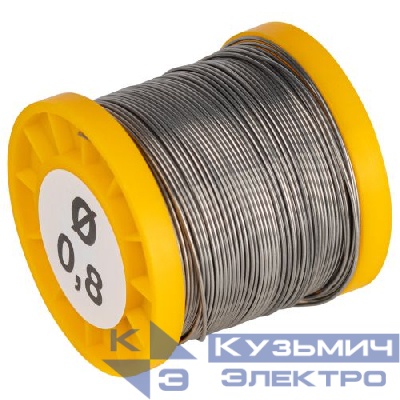 Припой с канифолью для пайки ПОС 61 трубка d0.8мм катушка 200гр Эра Б0061080