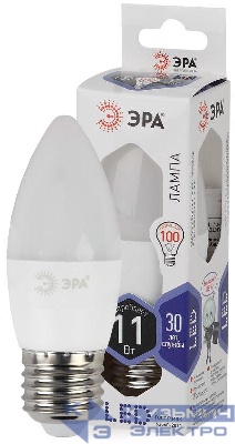 Лампа светодиодная B35-11w-860-E27 свеча 880лм ЭРА Б0032985