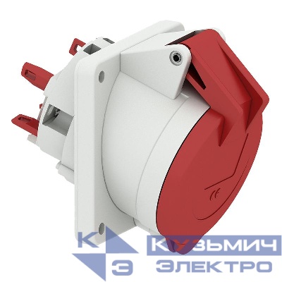 Розетка встраиваемая 32А 5п 400В IP44 наклонная фланец 85х85 Quick-Connect Bals 12995
