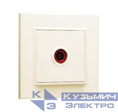 Розетка телевизионная проходная TV 1-м СП Karea IP20 6дБ крем. Makel 56010007