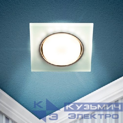 Светильник точечный DK LD50 FR GX53 встраив. со светодиод. подсветкой бел. матов. ЭРА Б0057470
