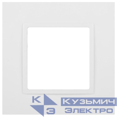 Рамка 1-м Elegance 14-5001-01М для розеток и выключателей матов. бел. Эра Б0065794