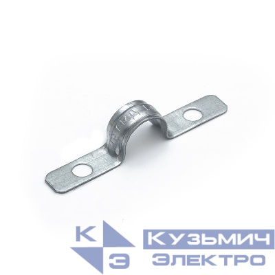 Скоба крепежная двухлапковая усиленная противопожарная СМДУ d14-15мм метал. отв. d 6.5мм (уп.100шт) Промрукав PR13.02435