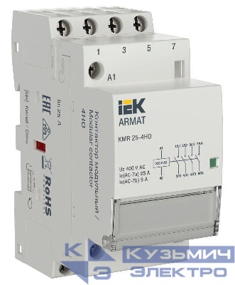 Контактор модульный KMR 25А 230В AC 4НО ARMAT IEK AR-KMR10-025-40-230